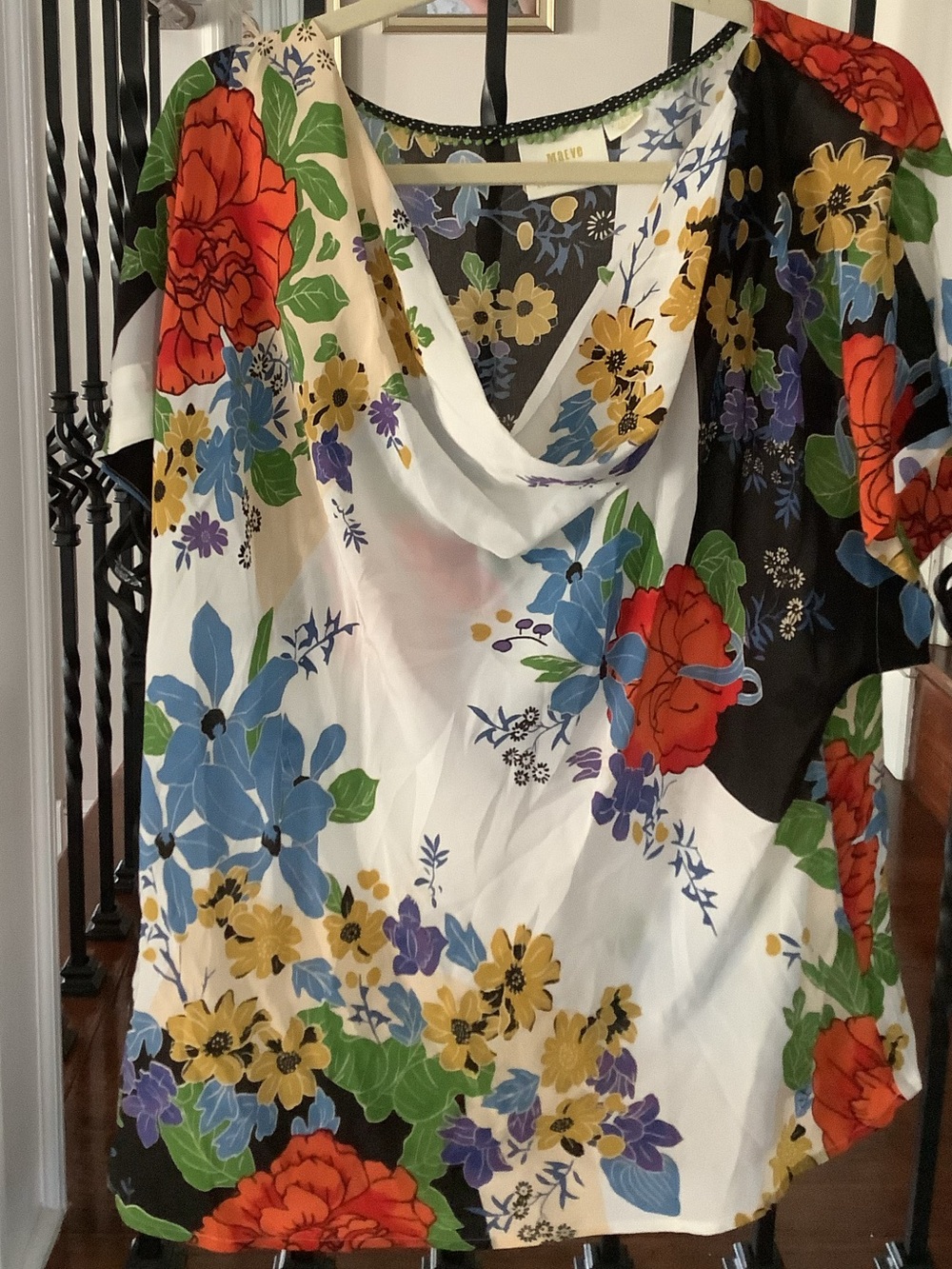 Anthropologie Maeve Clover Silk Blouse Size XL - Picture 6 of 7